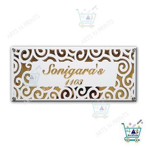 LASER CUT ACRYLIC NAME PLATE MIRROR EFFECT