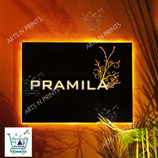 Illuminated house name plates | Shipping across Telangana | artsNprints.com Kamareddy