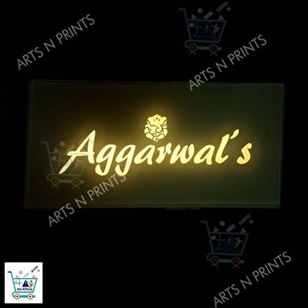 aggarwals name plate in led for apartment flats