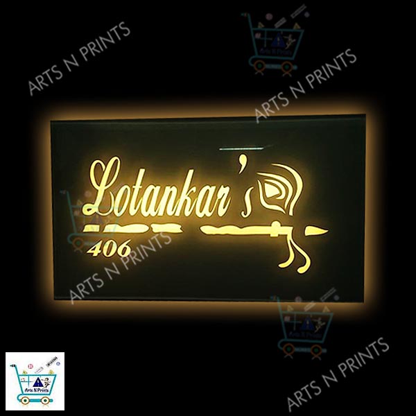 Night Illuminated Lotankar s the Trending Led Name  Plate 