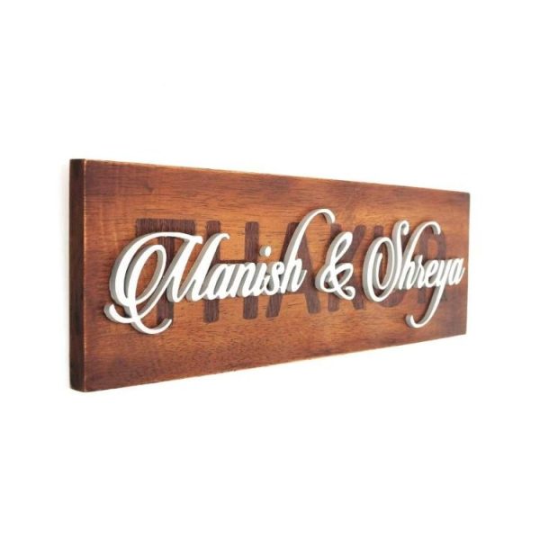 Unique Creative Wooden Name Plate By