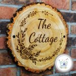 wooden slice log nameplate