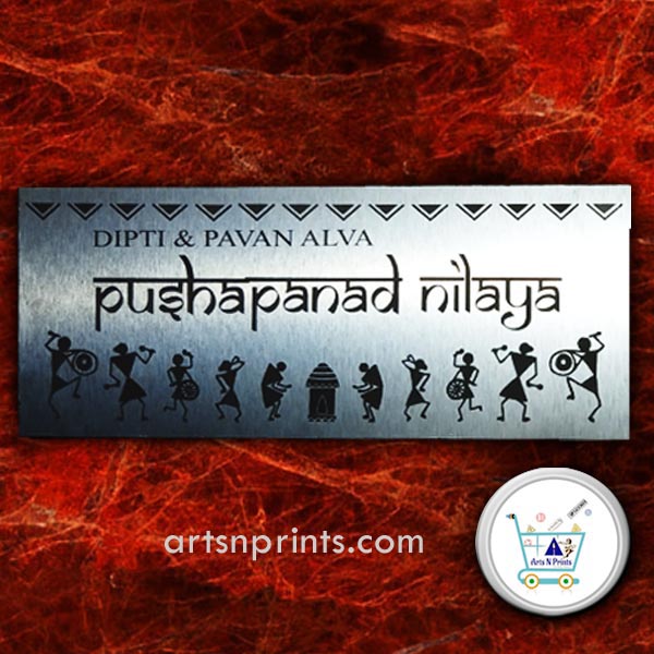 Warli art ACP Name plate for external use in Hyderabad - artsnprints ...