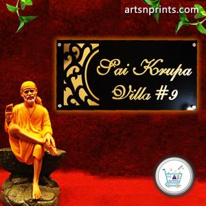 Sai Baba krupa Villa acrylic name plate