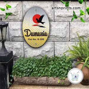 Damania ACP printed house name plate | Optimum standard breakneck dispatch | artsnprints.com Daman & Diu